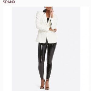 Spanx Faux Leather Sequin Leggings SZ L NEW!